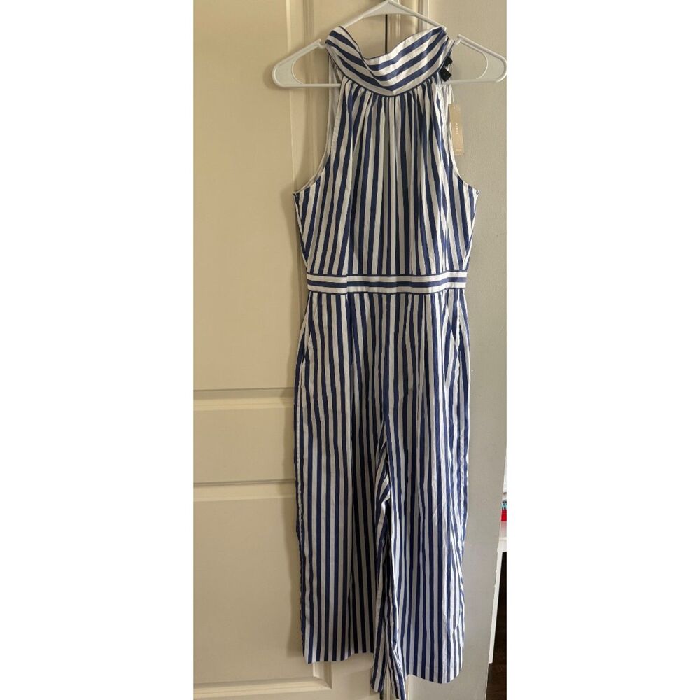 NEW J.Crew H7371 Navy Blue White Stripe Jumpsuit Size 6 NWT